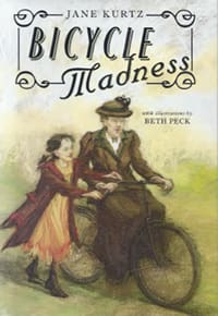 Book cover: "Bicycle Madness" by Jane Kurtz.